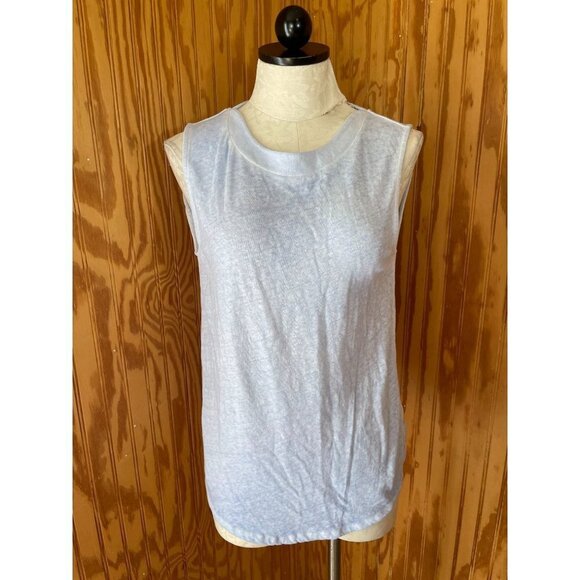 Vineyard Vines Garment Dyed Linen Blend Tank Pullover Top Heathered Blue Sz S - Picture 1 of 10